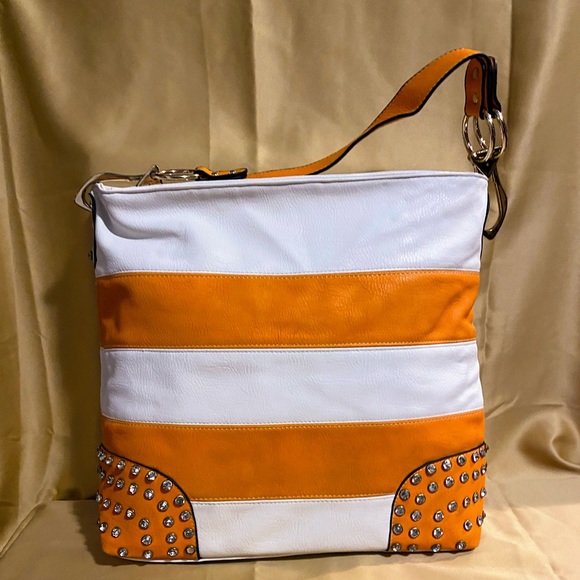 NWOT EMILY RHINESTONE STRIPE HOBO BAG - Picture 11 of 14